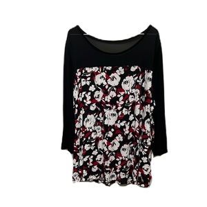 Lane Bryant, See Through, Floral Print,3/4 Sleeves Top, Multi Colors, Size 22/24